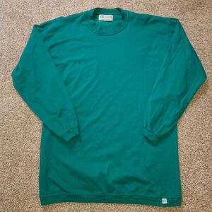 Vintage Russell Athletics Cotton Long Sleeve Tee Tunic Teal Green
